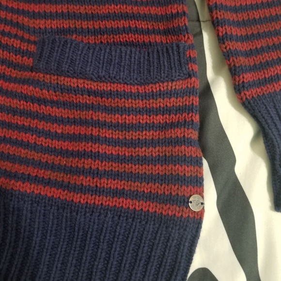 NWT Roxy Striped Cardigan Hoodie Sweater Jacket Coat Woven Small warm - Picture 6 of 6